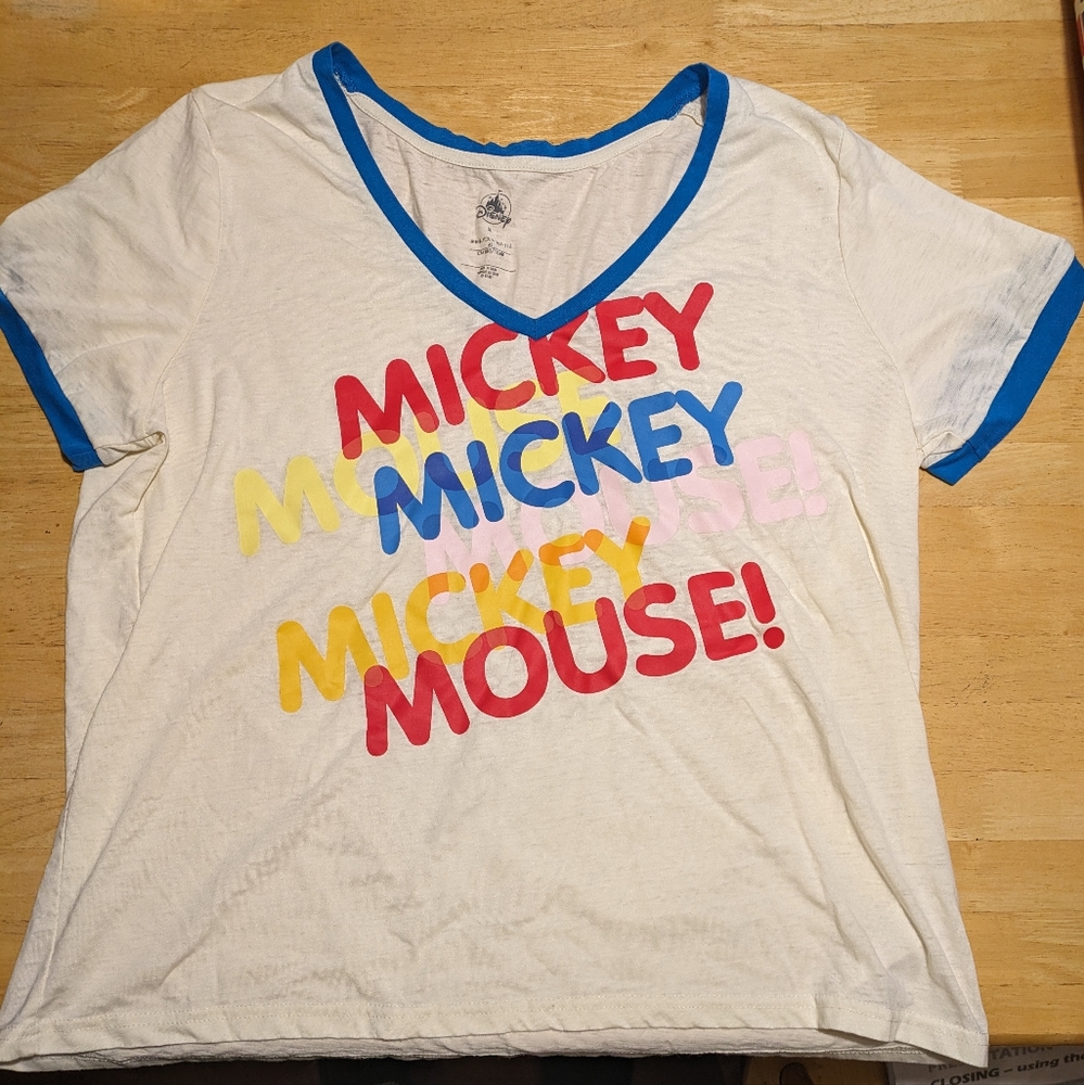 Mickey Mouse Colorful Disney Store V-neck T-shirt